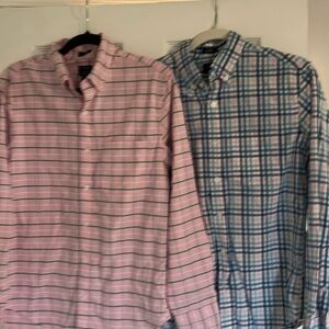 Lot of 2 J. Crew Factory Men’s button down shirts. Slim untucked Small.